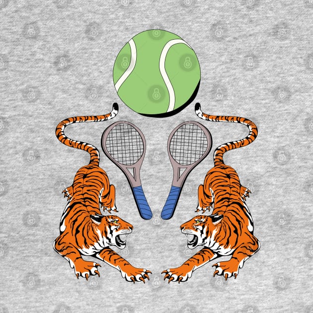 Tiger Tennis Ball Sports Team Jersey - White Version by Millusti